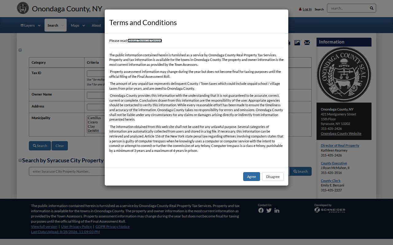 Onondaga street directory Image Mate assessment search