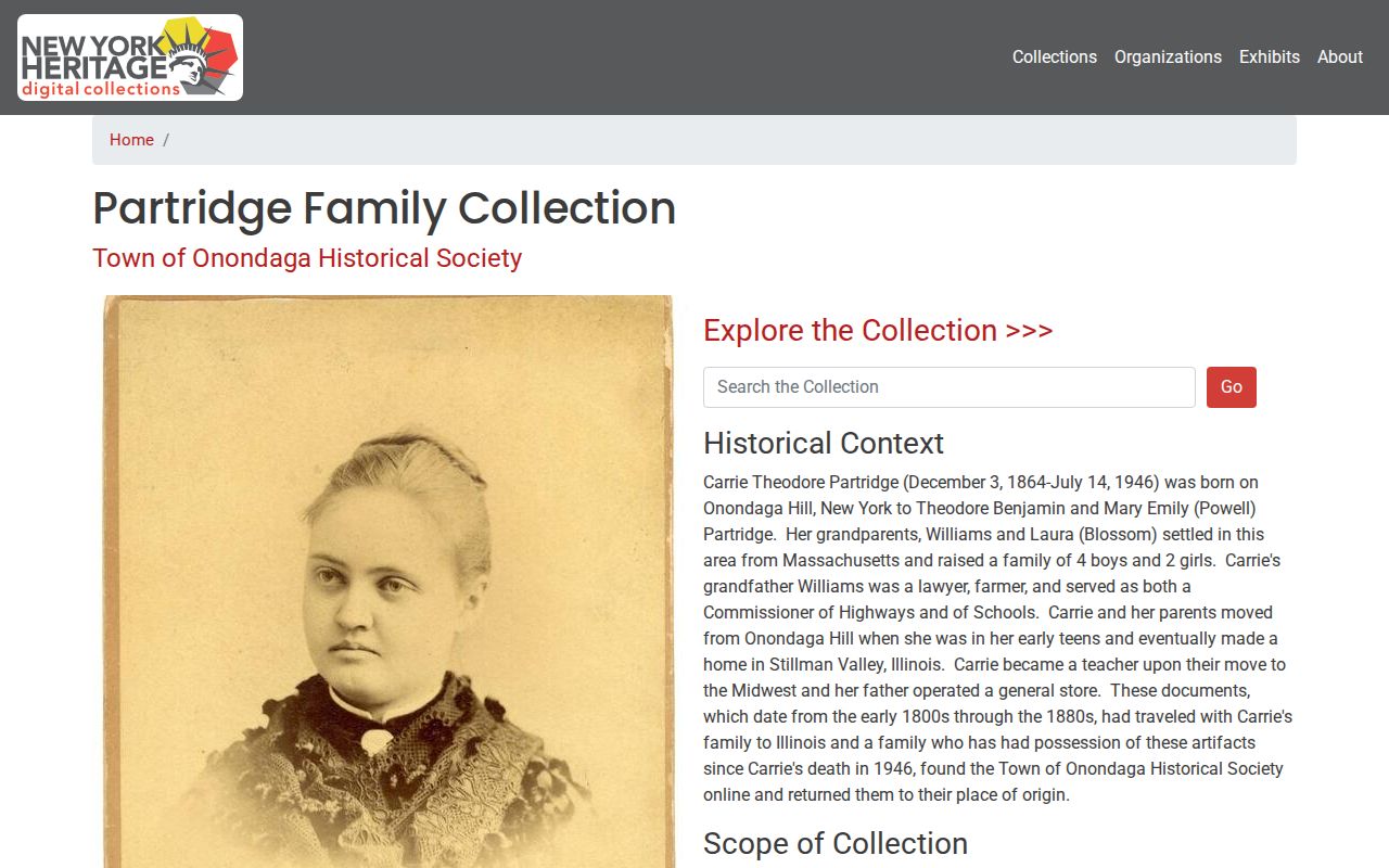 Onondaga city directory research companion, the Partridge Family Collection